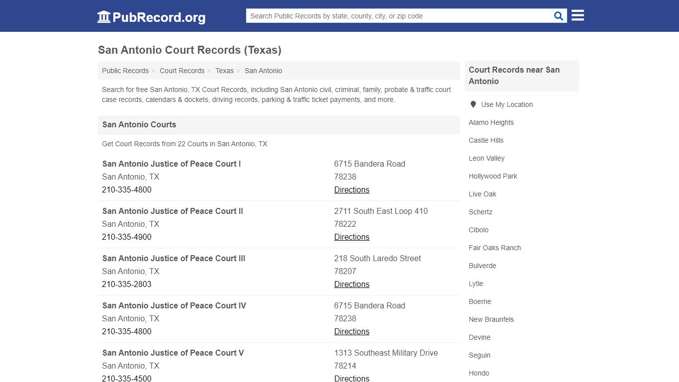 Free San Antonio Court Records (Texas Court Records) - PubRecord.org